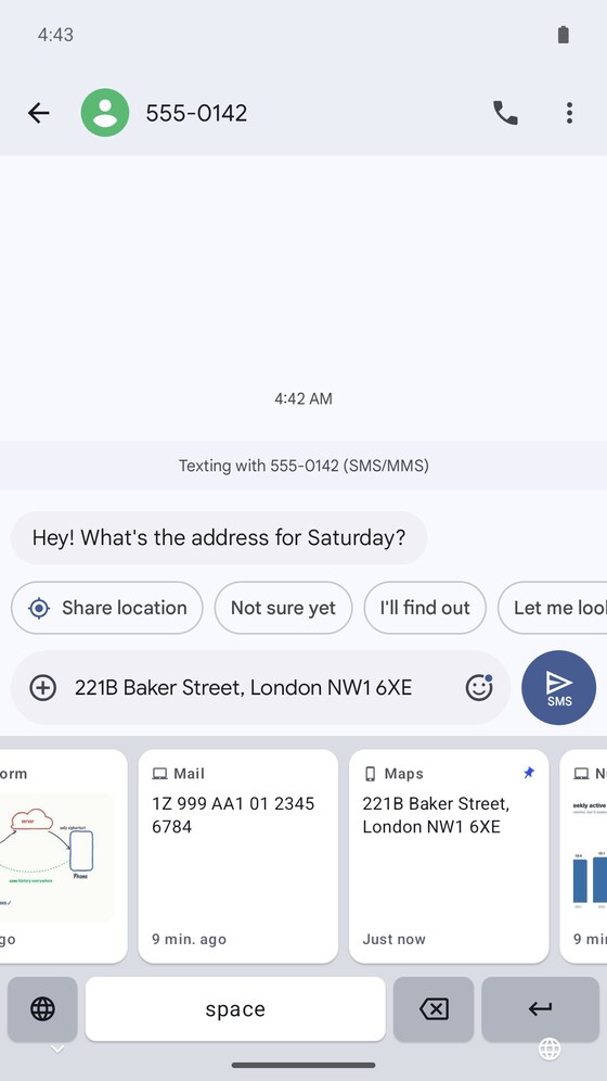 The Bowerbird keyboard on Android