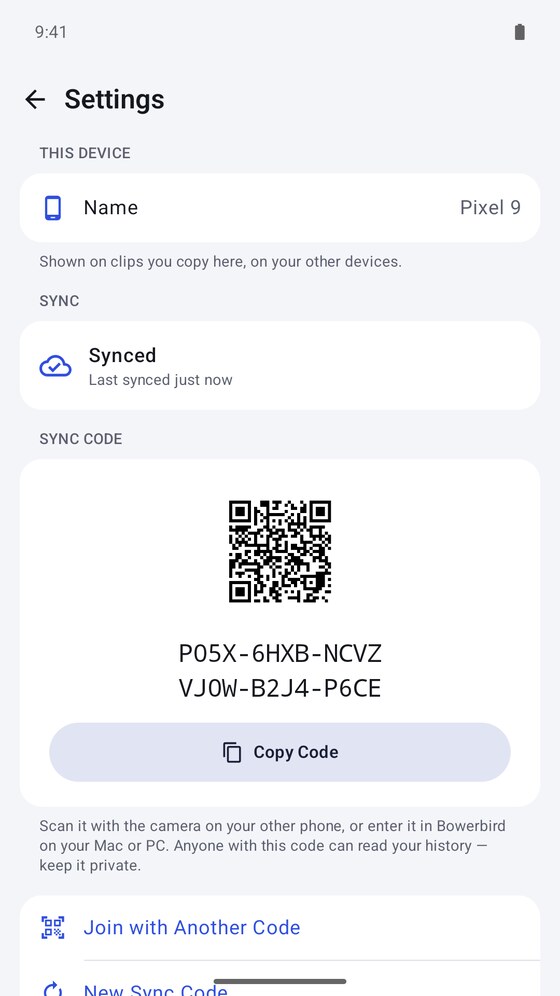 Pairing a device with a QR code
